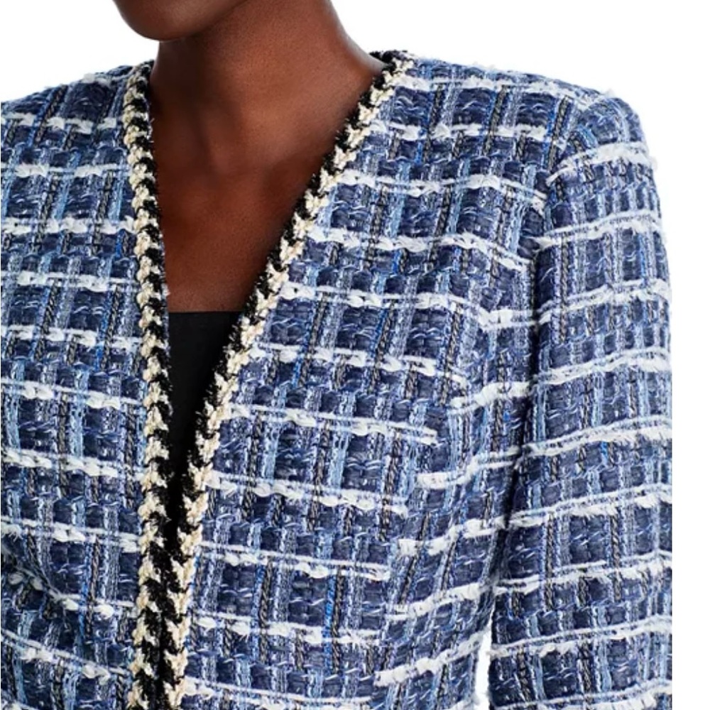 AQUA tweed fringe jacket.
